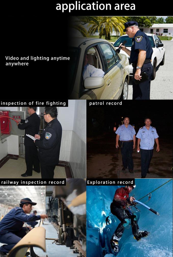 रेलवे वीडियो निगरानी के लिए जीपीएस और वाईफाई के साथ हाई टेक रिचार्जेबल एलईडी फ्लैशलाइट 9